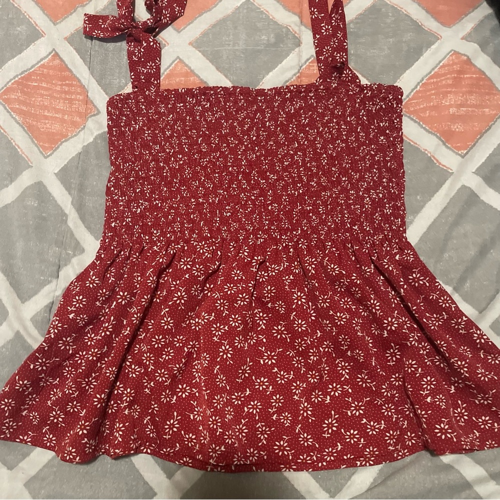 Tie Top Ruffle Bottom Tank Top